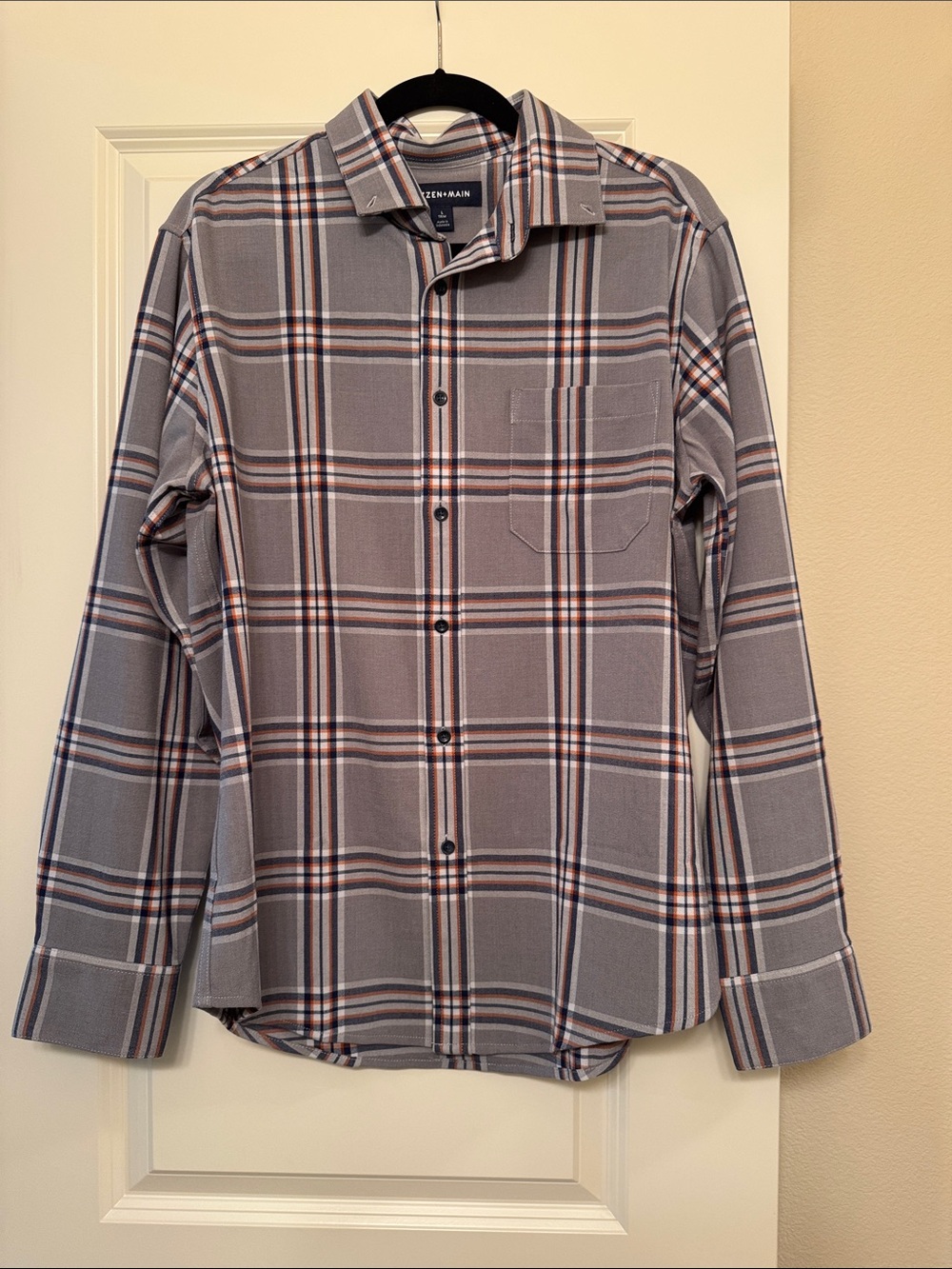 Mizzen+Main Gray Plaid Long-Sleeve Button-Down Shirt
